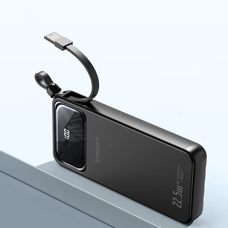 Pin sạc dự phòng Pisen 10.000 mAh 22.5W tích hợp 4 cáp sạc