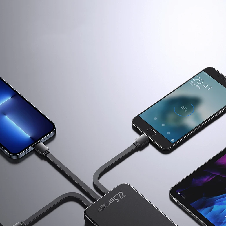 Pin sạc dự phòng Pisen 10.000 mAh 22.5W tích hợp 4 cáp sạc