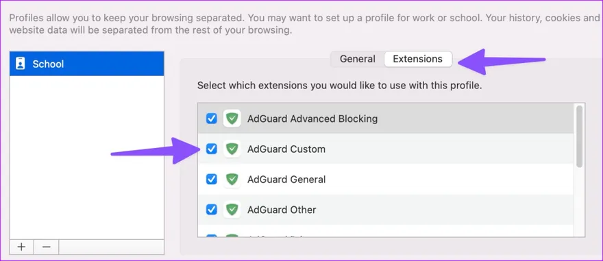 Thiết lập cấu hình Safari