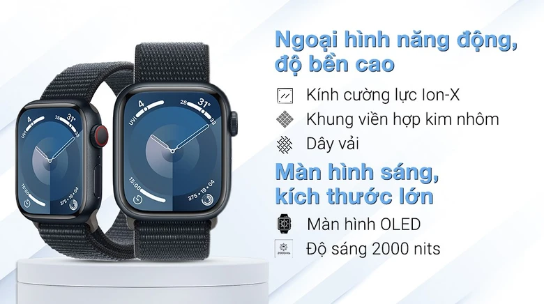 Apple Watch S9 LTE 41mm Viền Nhôm Dây Vải - Chính hãng VN/A