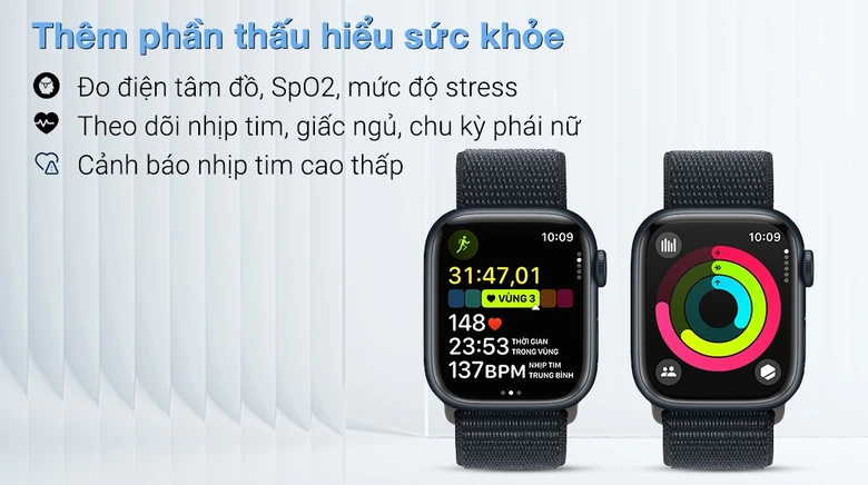 Apple Watch S9 LTE 45mm Viền Nhôm Dây Vải - Chính hãng VN/A