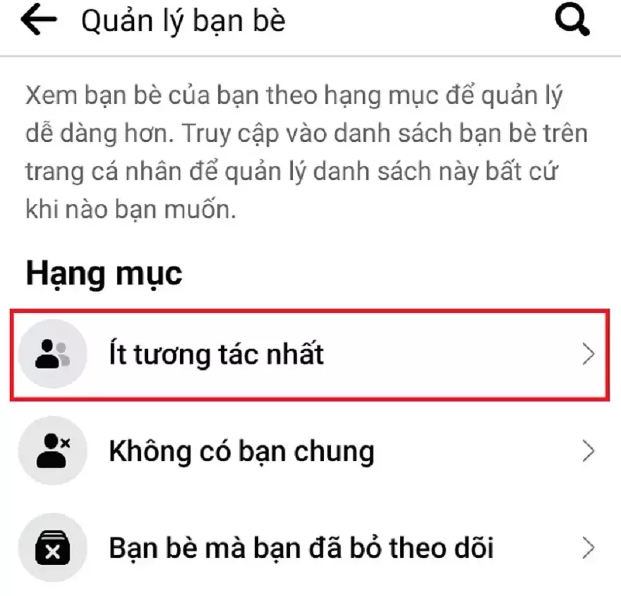 Cách xóa bạn bè ít tương tác trên Facebook