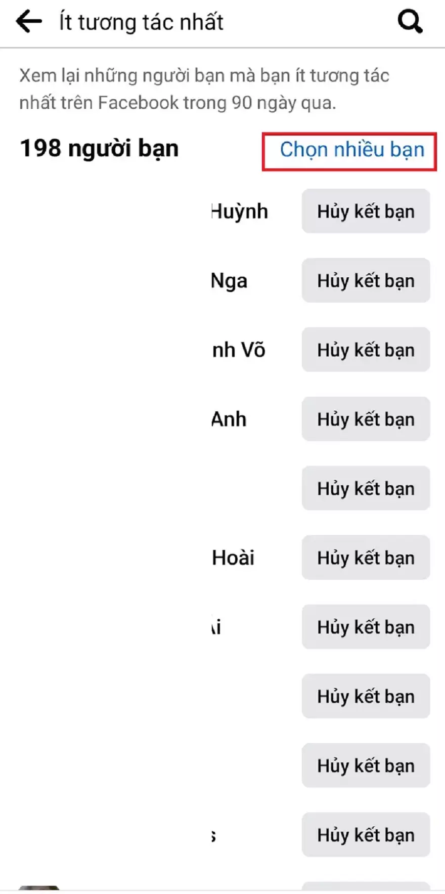 Cách xóa bạn bè ít tương tác trên Facebook
