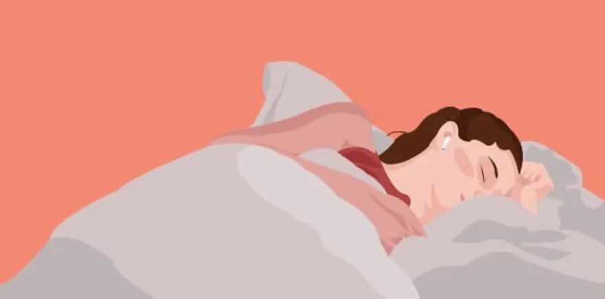 Đeo tai nghe khi ngủ