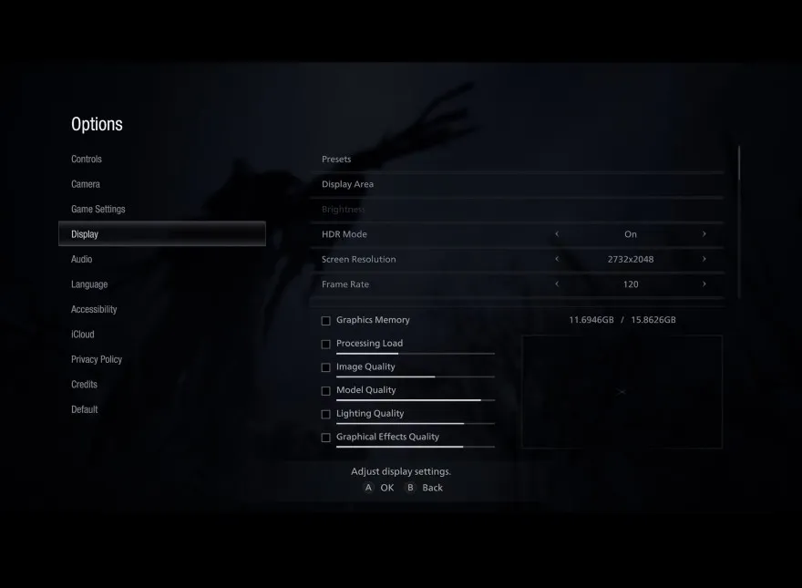 iPad Pro M2 chạy Resident Evil Village