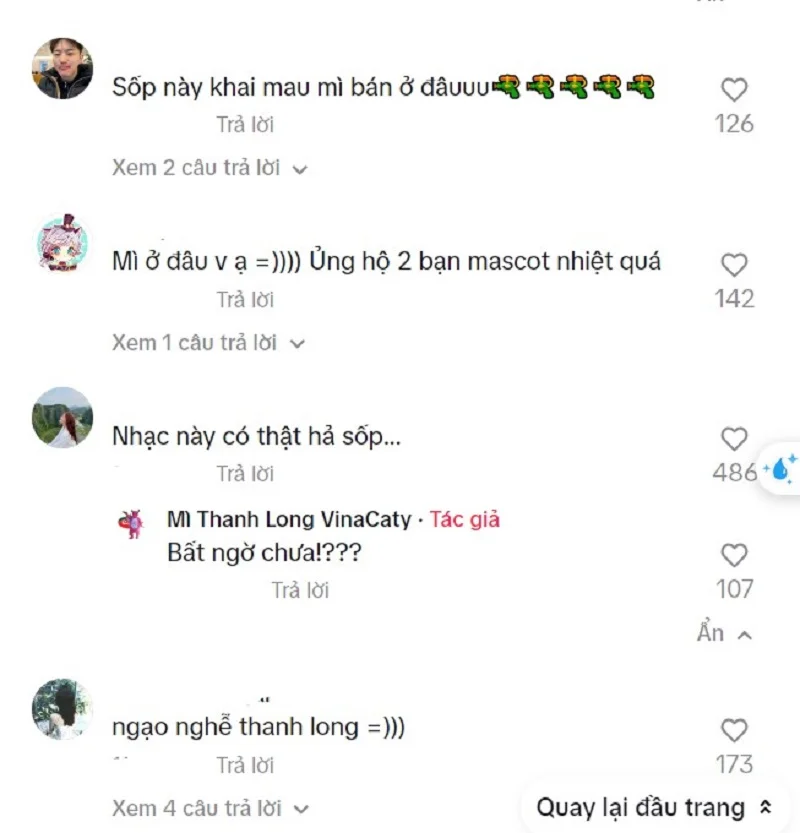 Trend trái thanh long có trong mì tôm