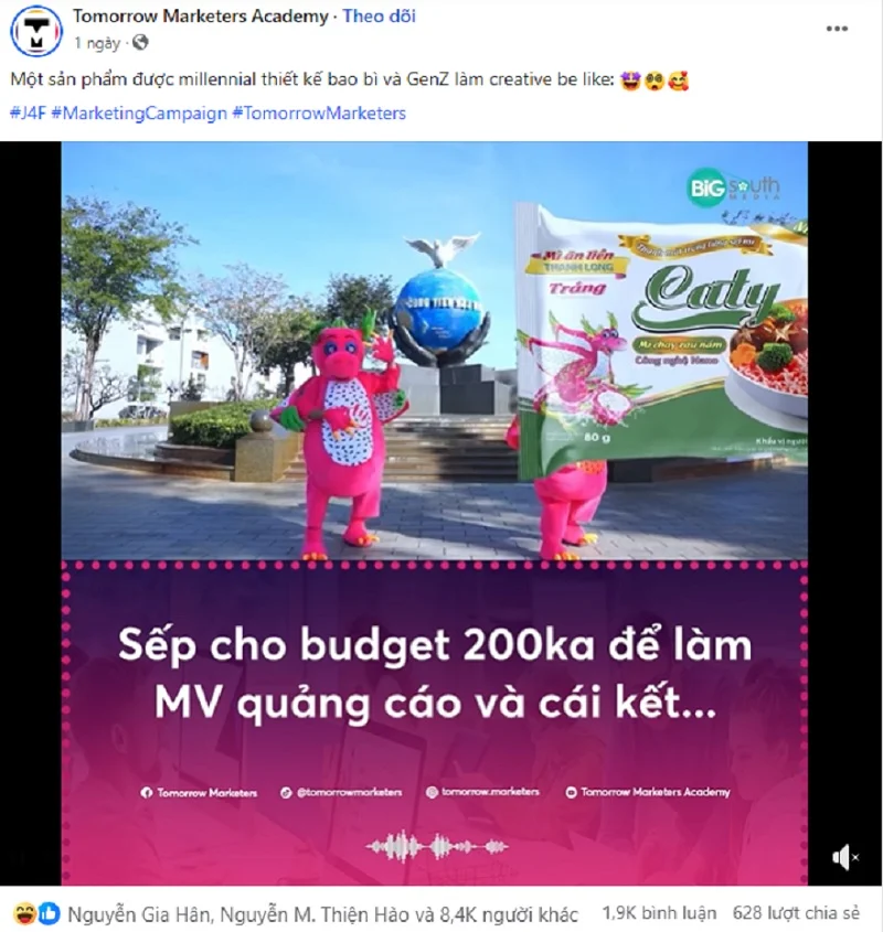 Trend trái thanh long có trong mì tôm