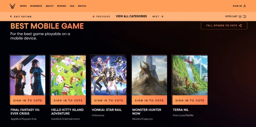 Những ứng cử viên nặng ký cho giải Game hay nhất năm đã được công bố