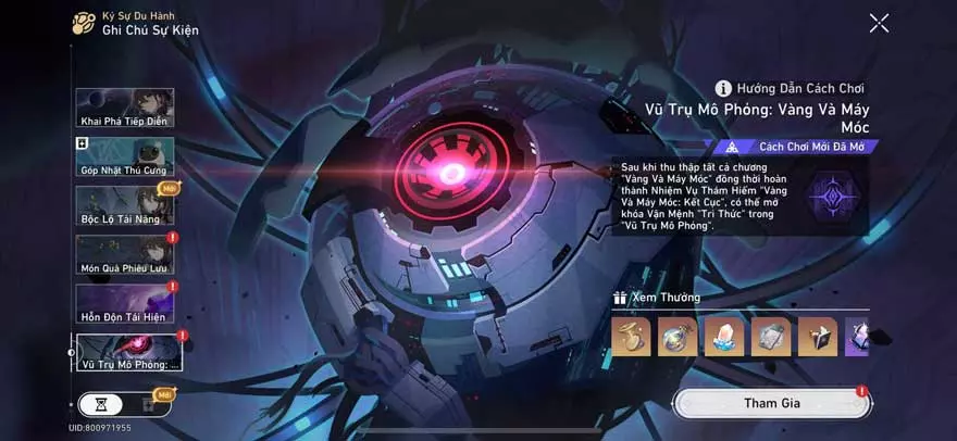 Vũ trụ mô phỏng mới trong Honkai: Star Rail