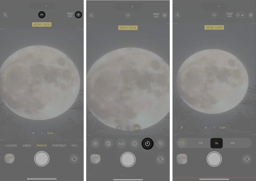 Cách chụp ảnh Mặt trăng trên iPhone