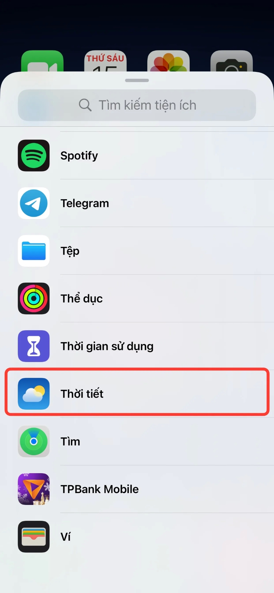 cách sử dụng tiện ích thời tiết trên iOS 17.2