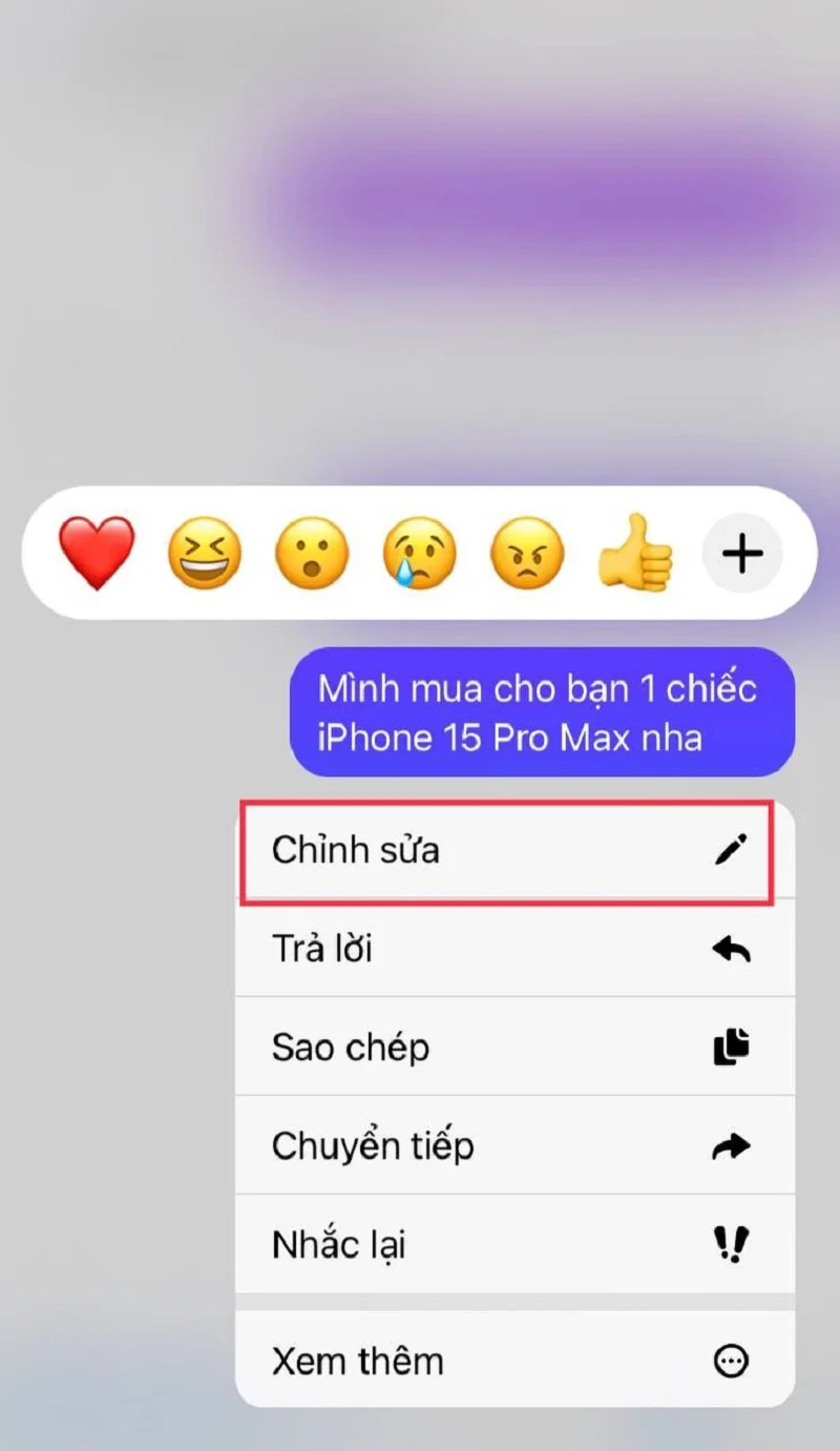 Chỉnh sửa tin nhắn Messenger