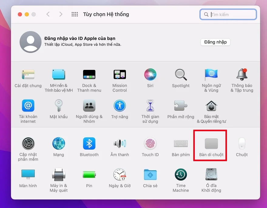 Điều chỉnh trackpad MacBook 