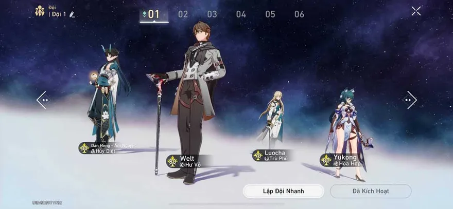 Đội hình Mono Honkai: Star Rail