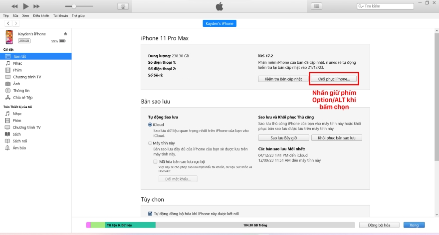 cách hạ cấp iOS 17.2 xuống iOS 17.1.2