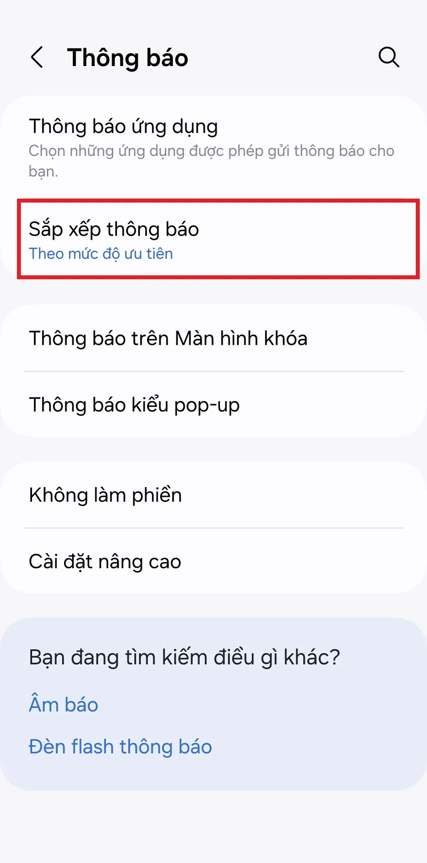 Điều chỉnh thứ tự thông báo trên One UI 6 cực đơn giản
