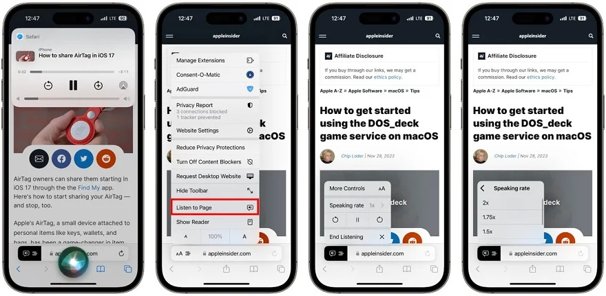 Cách sử dụng Siri để đọc trang web trong iOS 17