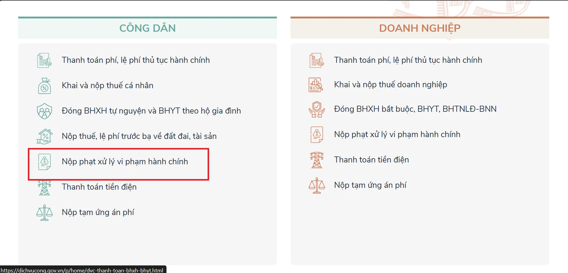 Hướng dẫn chi tiết cách đóng phạt online