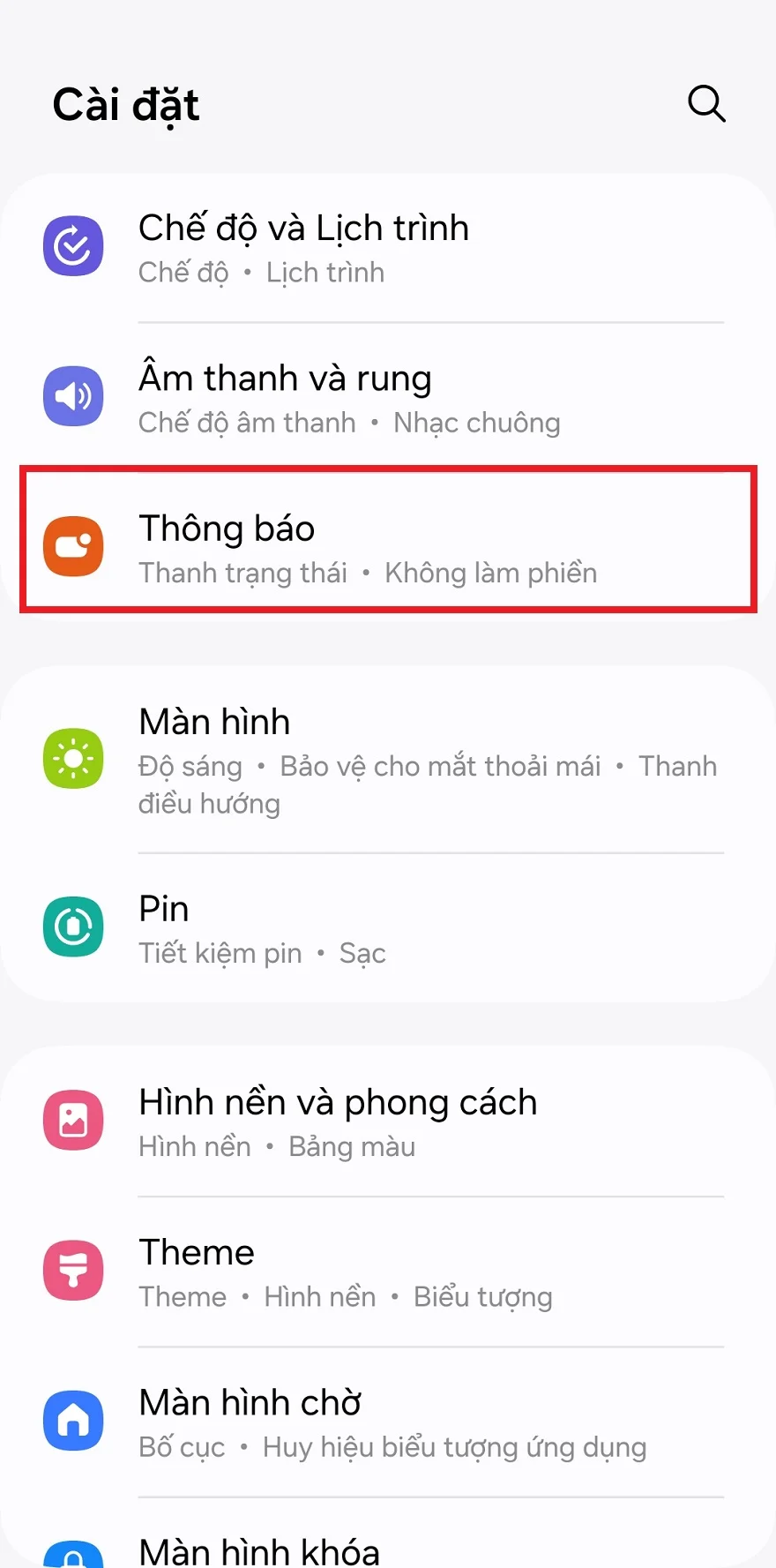 Điều chỉnh thứ tự thông báo trên One UI 6 cực đơn giản