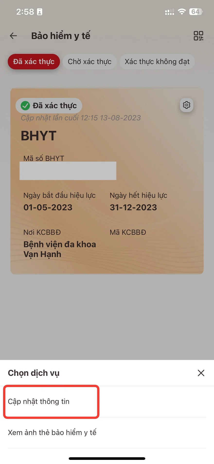 Cách cập nhật thông tin bảo hiểm y tế trên VNeID nhanh chóng