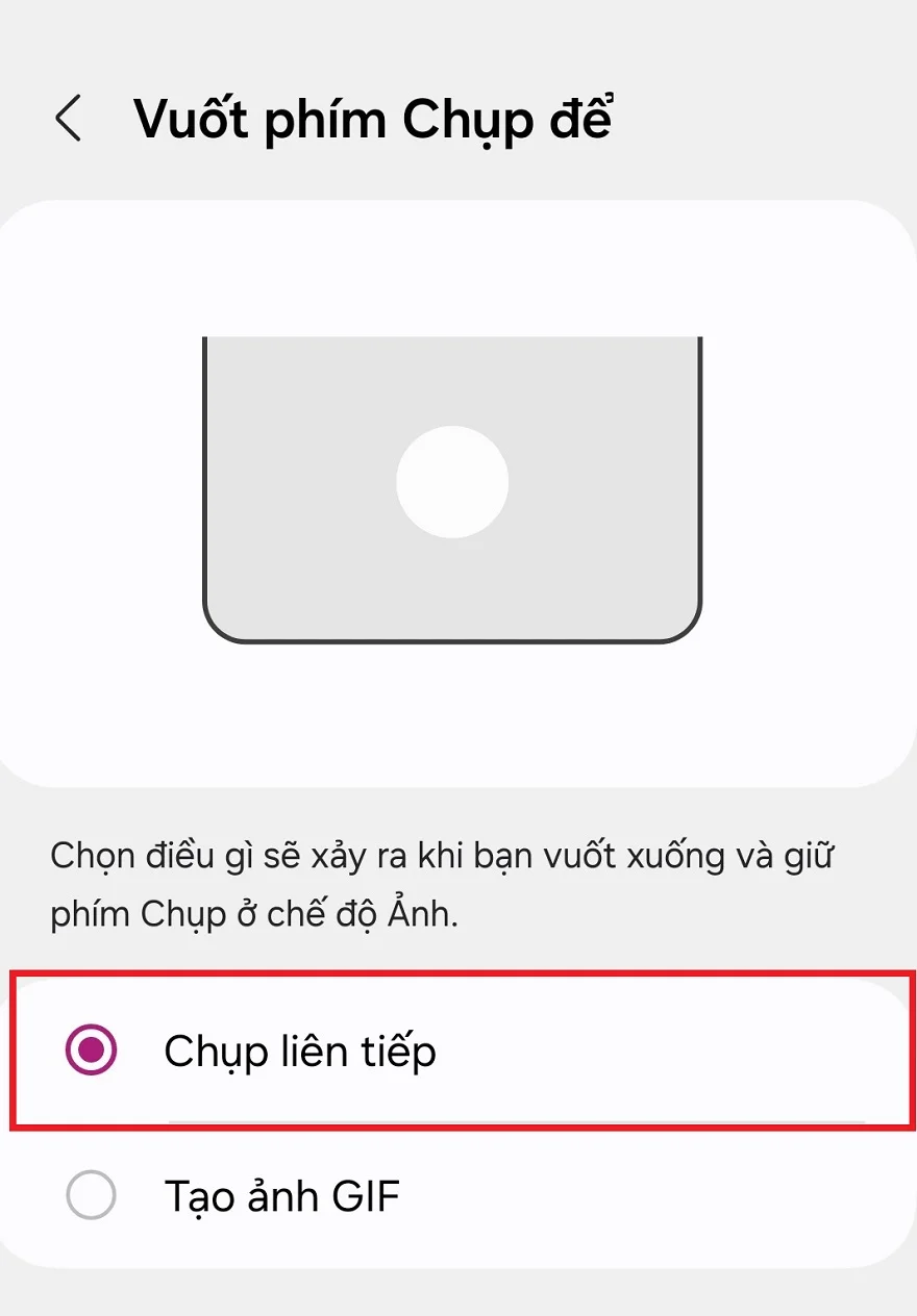 Cách kích hoạt khả năng Chụp liên tiếp trên One UI 6