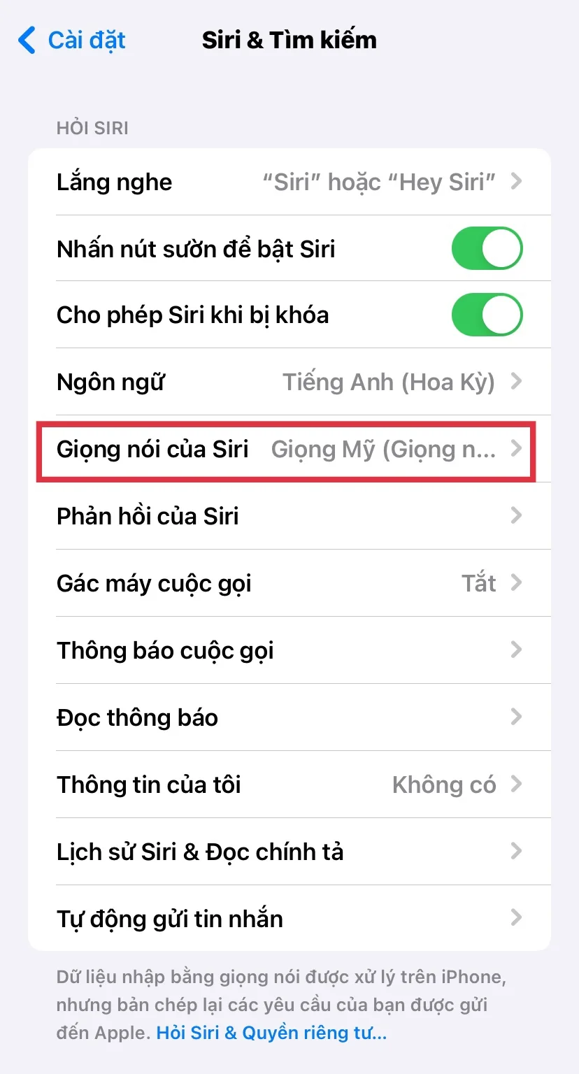 Cách thay đổi giọng nói hoặc ngôn ngữ của Siri