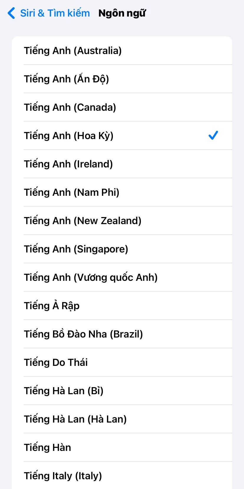 Cách thay đổi giọng nói hoặc ngôn ngữ của Siri