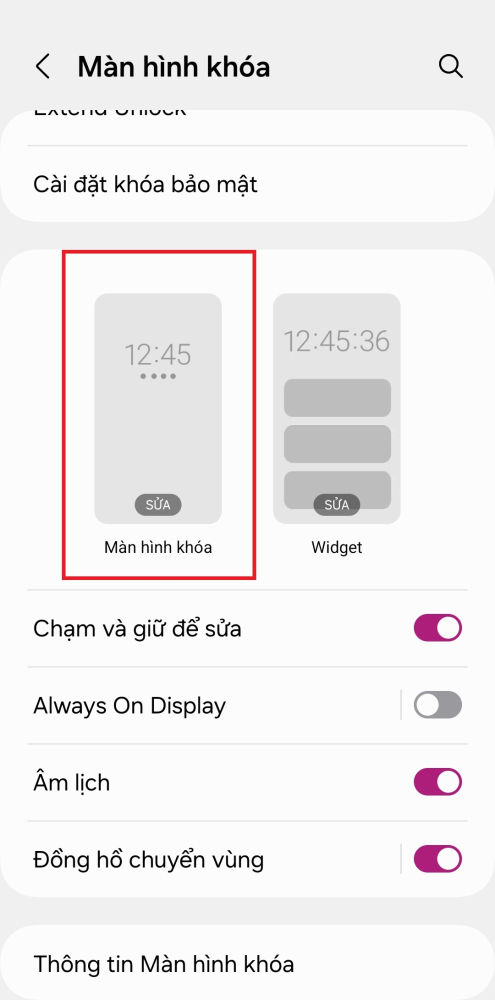 Cách điều chỉnh đồng hồ màn hình khóa trên One UI 6.0