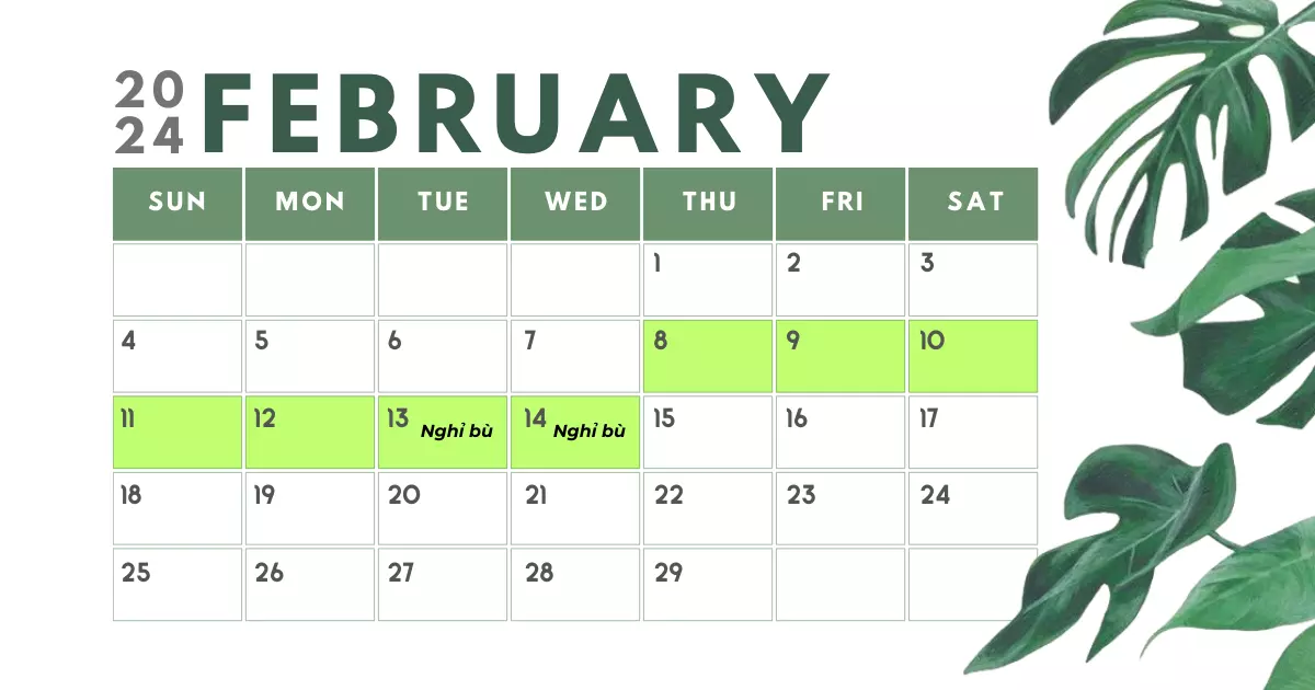Lịch nghỉ Tết Dương lịch và Tết  m lịch chính thức năm 2024
