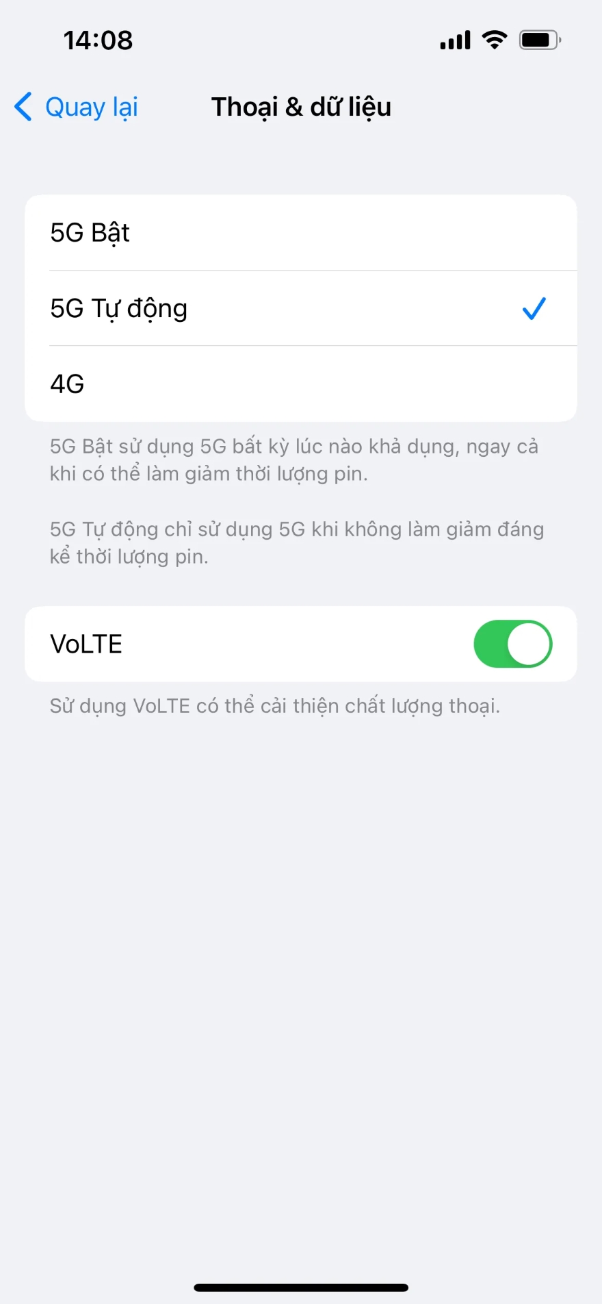 thay đổi cài đặt 5G để có tốc độ và thời lượng pin tốt hơn trên iPhone