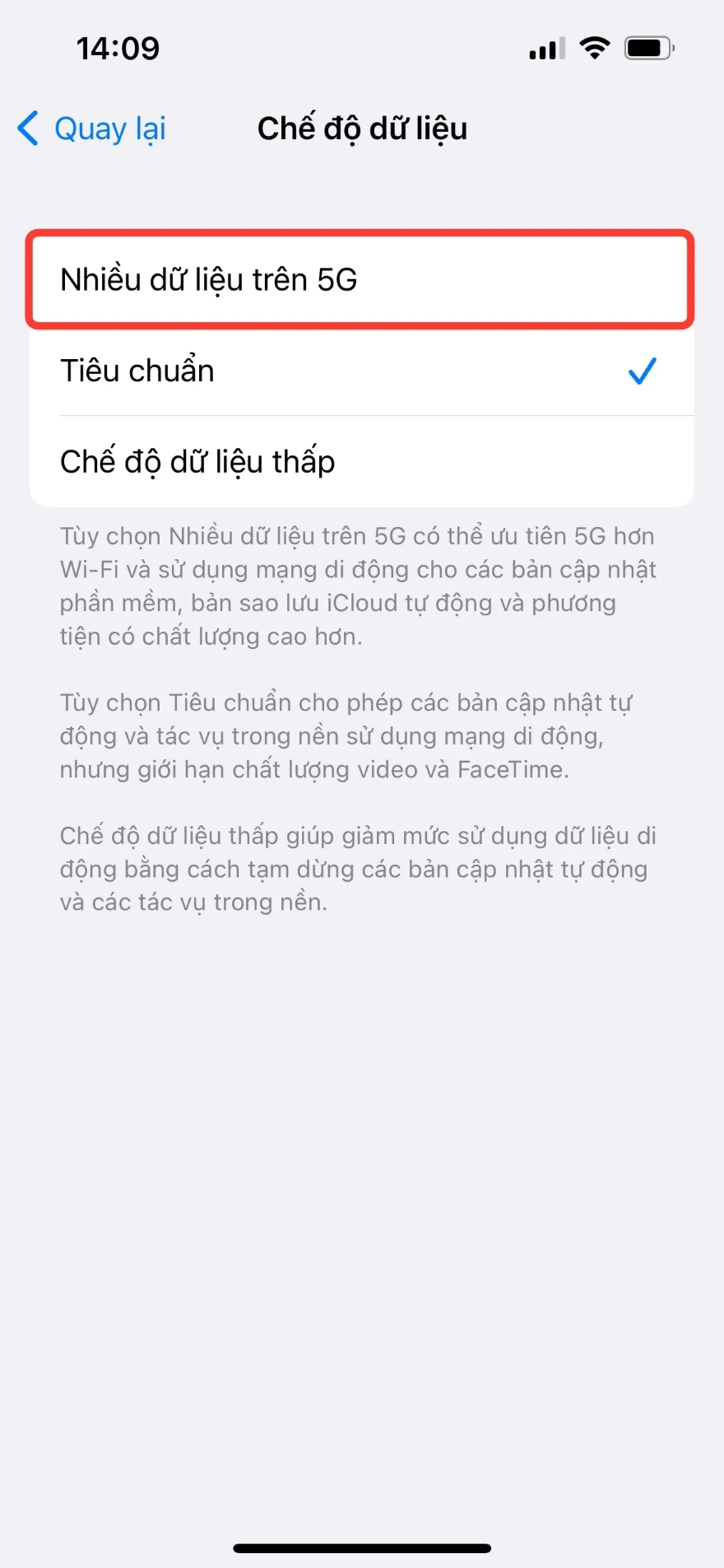 thay đổi cài đặt 5G để có tốc độ và thời lượng pin tốt hơn trên iPhone