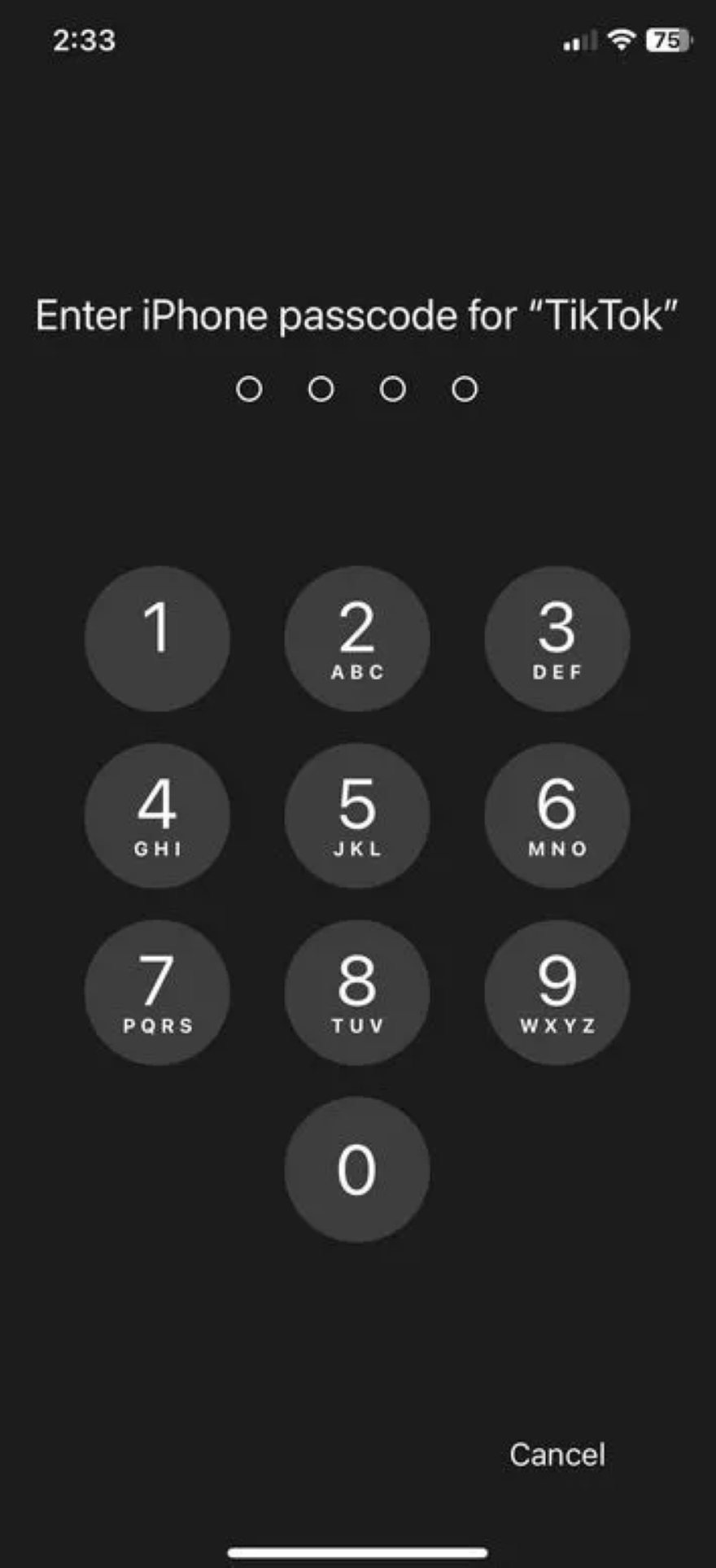 tiktok yêu cầu nhập mật khẩu iPhone