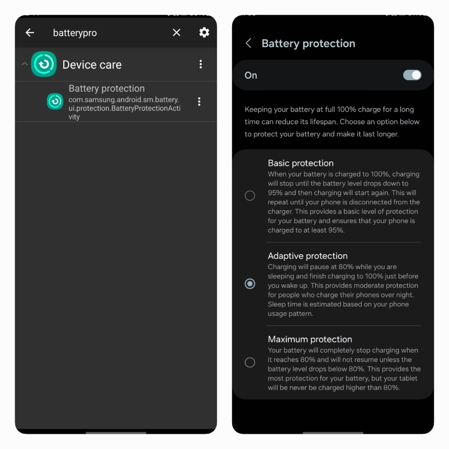 Tính năng Bảo vệ Pin của One UI 6.1 đã tồn tại trên các phiên bản cũ