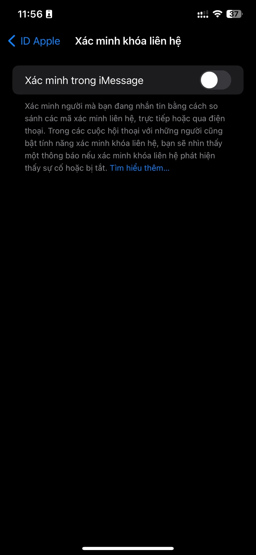 Xác minh khoá liên hệ trên iOS 17.2