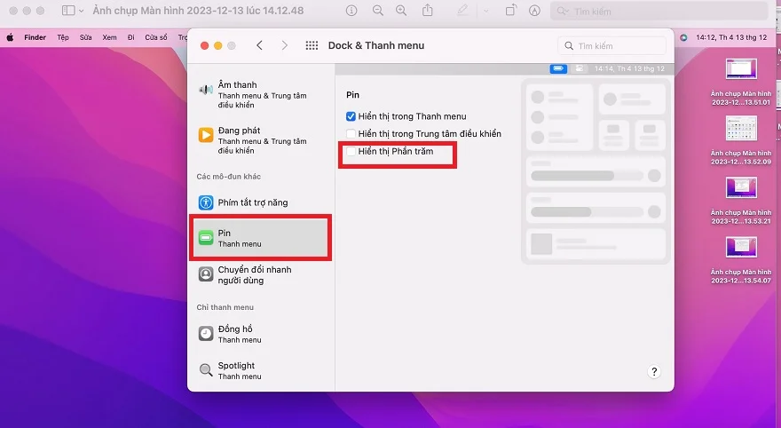 xem phần trăm pin macbook
