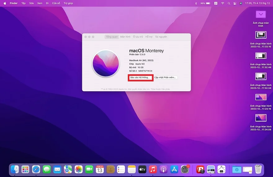 Xem số lần sạc MacBook
