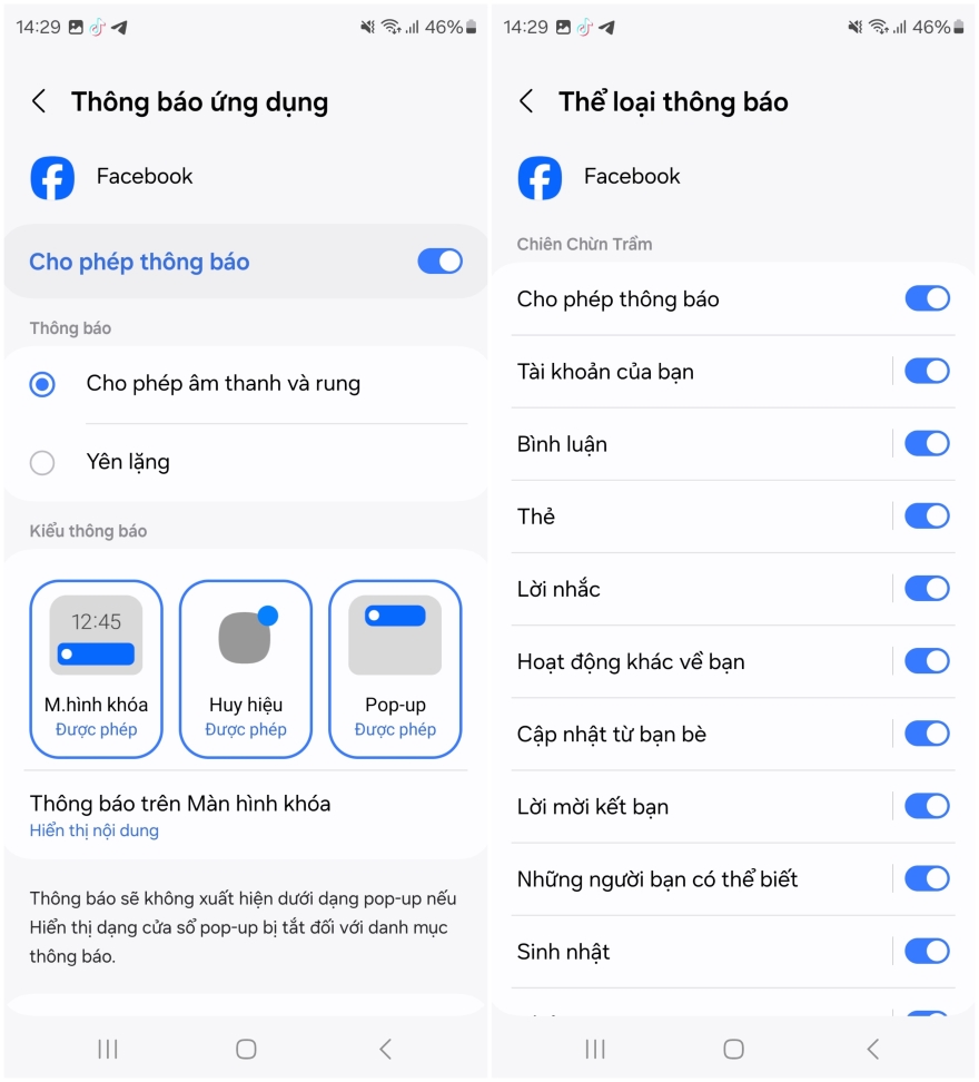 Cách bật lại Quản lý thông báo theo danh mục trên One UI 6.1