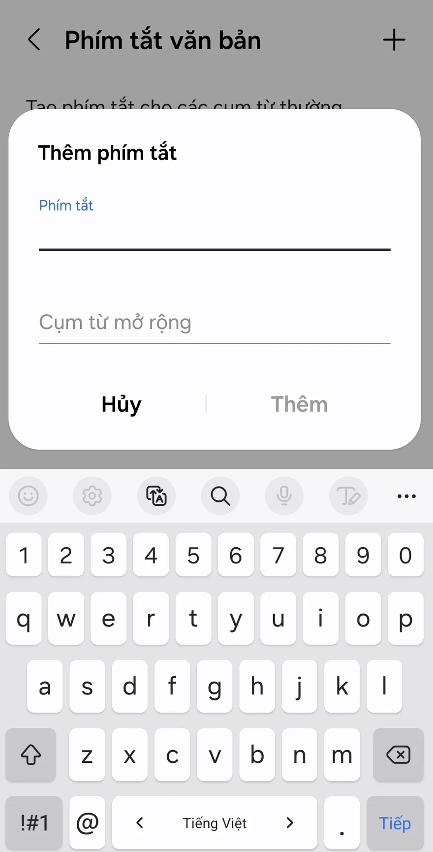 Cách tạo và quản lý phím tắt văn bản trên Samsung