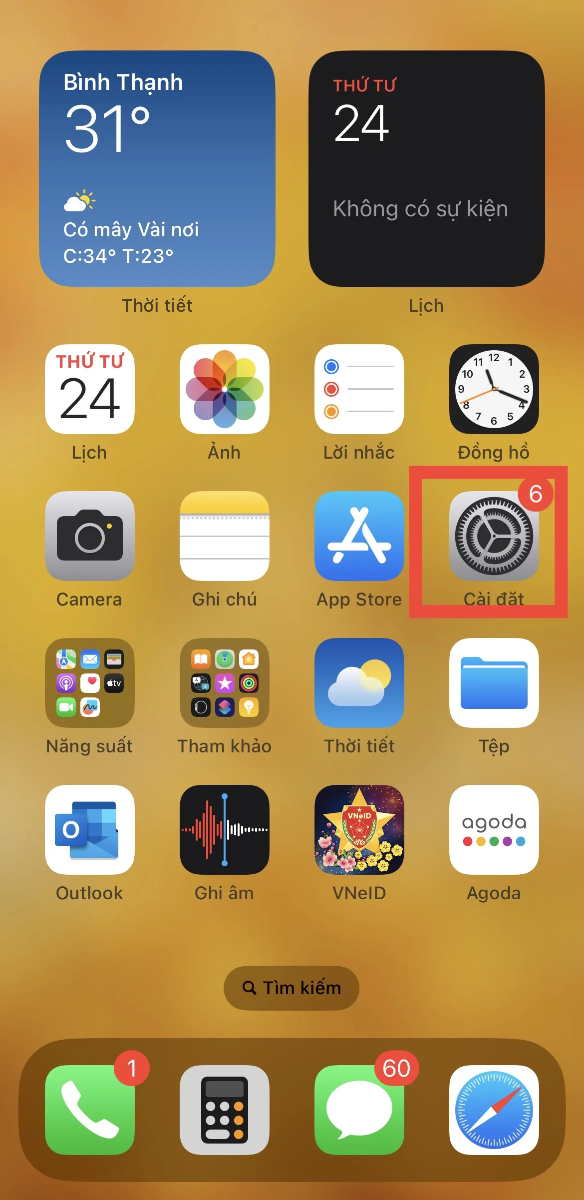 Cách xem lịch âm trên iPhone 