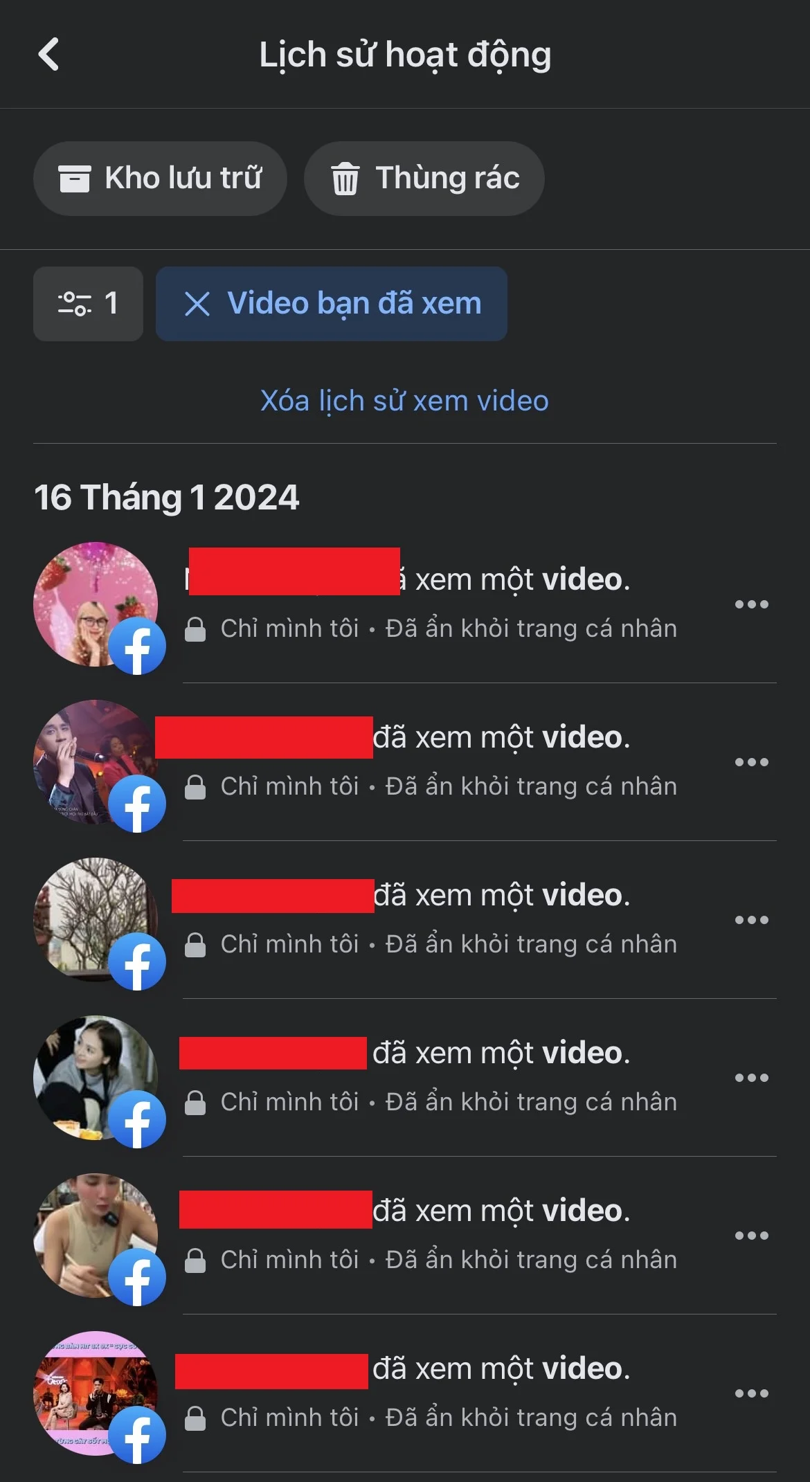 Cách xóa lịch sử video đã xem trên Facebook 