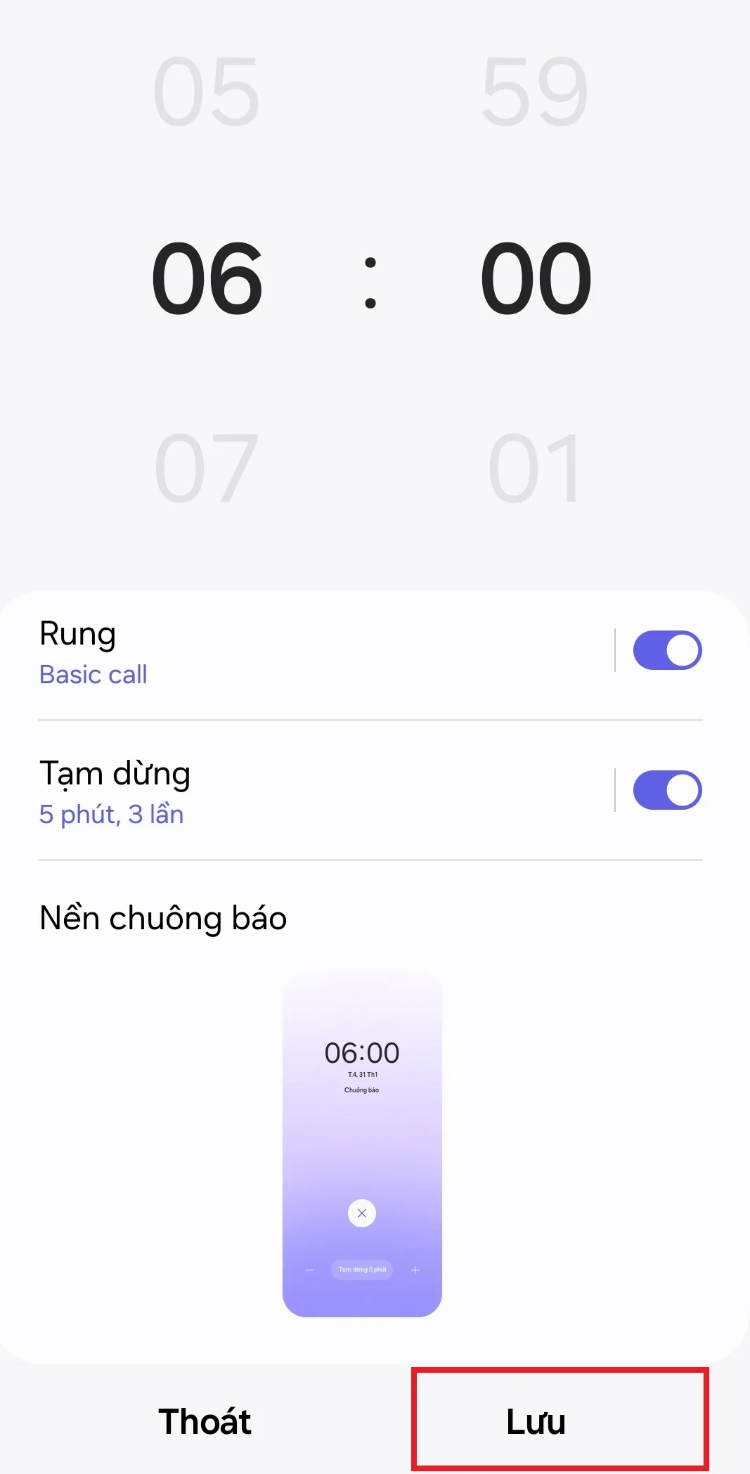 Đặt hình nền báo thức theo ý thích trên One UI 6.1