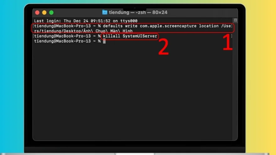 Đổi vị trí chụp ảnh màn hình MacBook