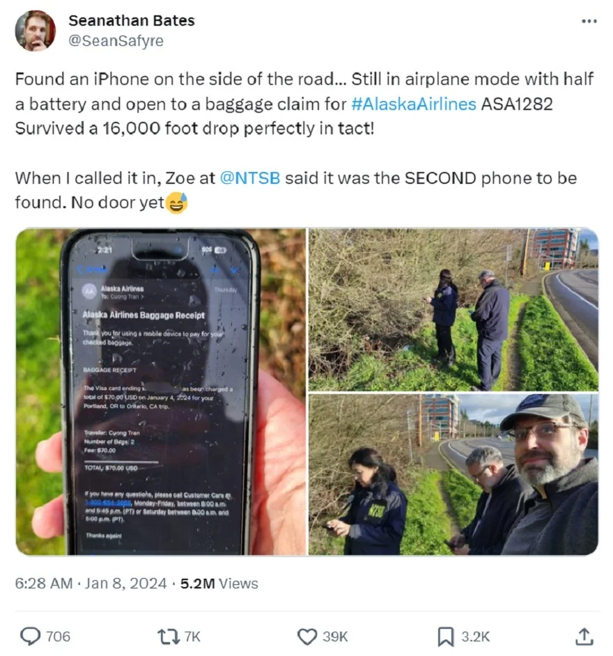 iPhone sống sót sau khi rơi khỏi máy bay với độ cao 5000m