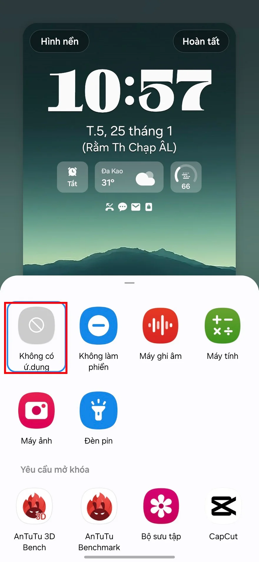 Màn hình khóa One UI 6.1