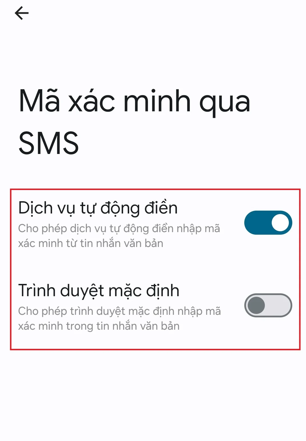 Cách để tự động nhập mã xác minh trên điện thoại Android