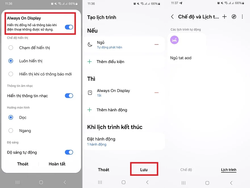 Tắt tự động Always on Display One UI 6