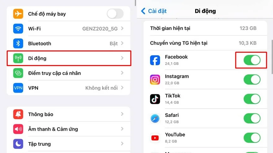 Tiết kiệm 4G trên iPhone 