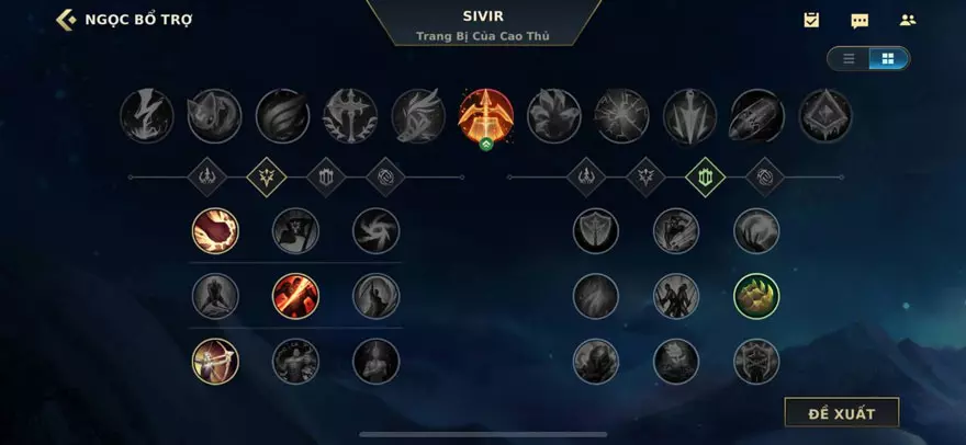 trang bị cho Sivir Tốc Chiến