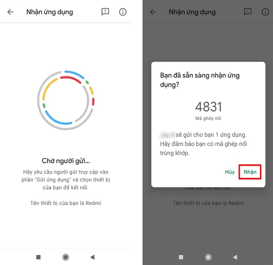 Cách chia sẻ ứng dụng giữa hai điện thoại Android