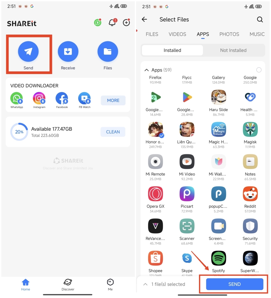 Cách chia sẻ ứng dụng giữa hai điện thoại Android